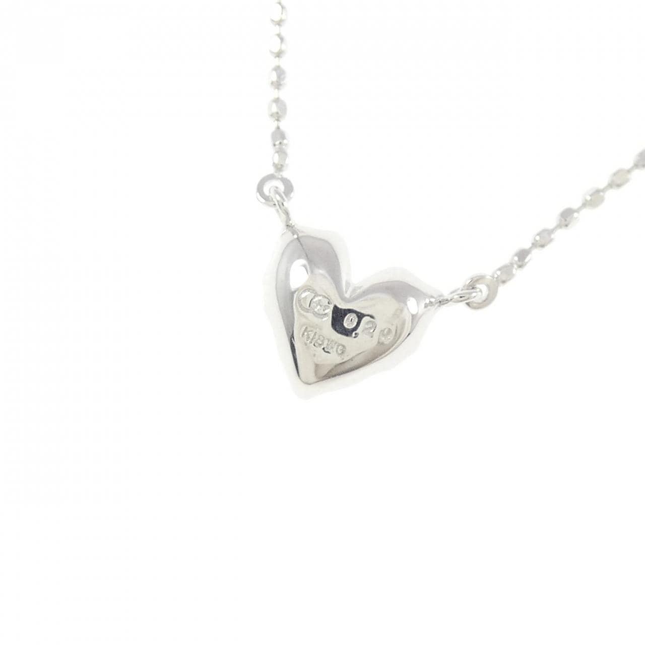 K18WG ハート ダイヤモンド ネックレス 0.20CT