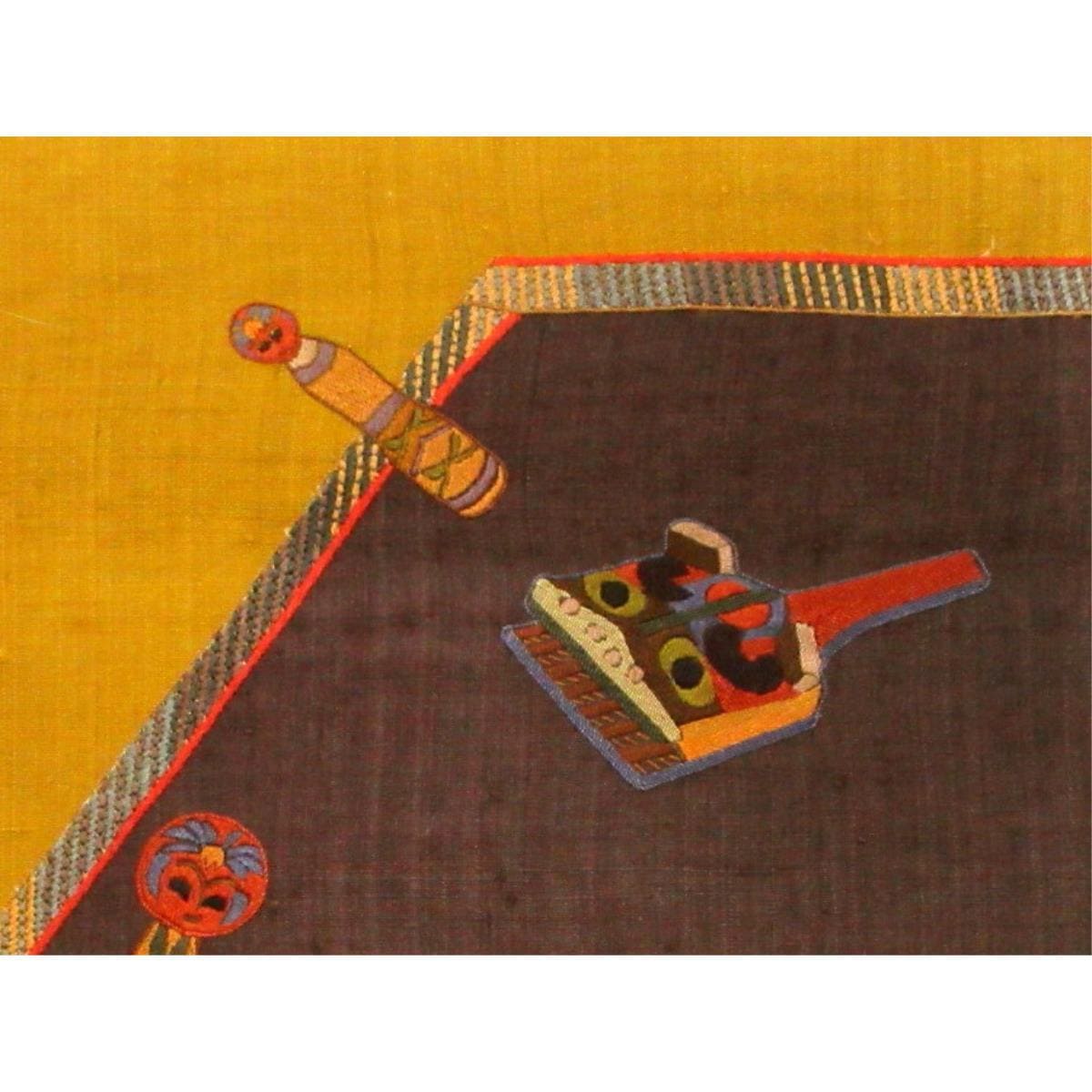 【未使用品】名古屋帯　紬織　刺繍加工