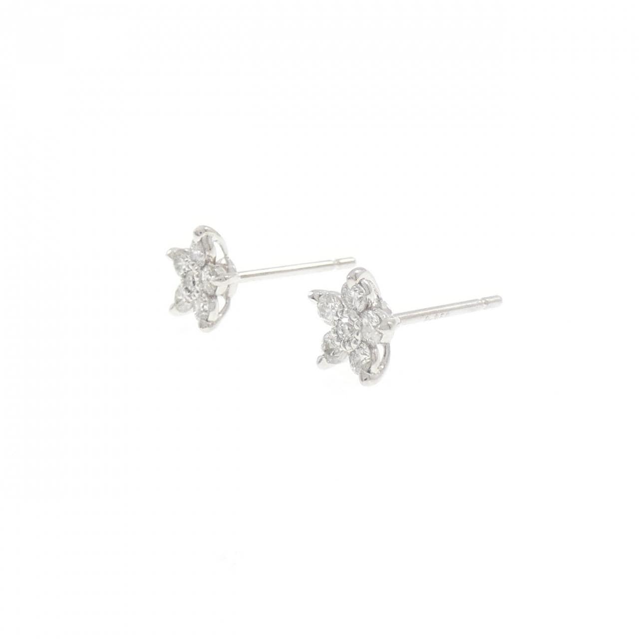 PT950/PT900 フラワー ダイヤモンド ピアス 0.26CT