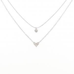 K10WG ハート ダイヤモンド ネックレス 0.15CT