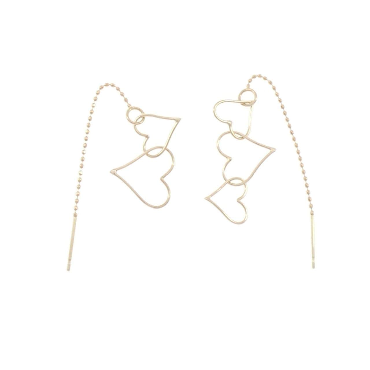 K10YG ハート ピアス