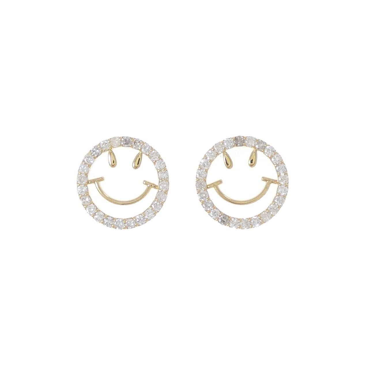 K18YG スマイル ダイヤモンド ピアス 0.60CT