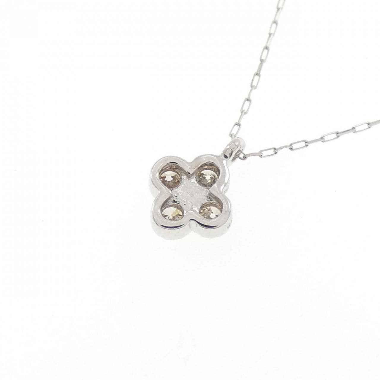 PT900/PT850 フラワー ダイヤモンド ネックレス 0.10CT