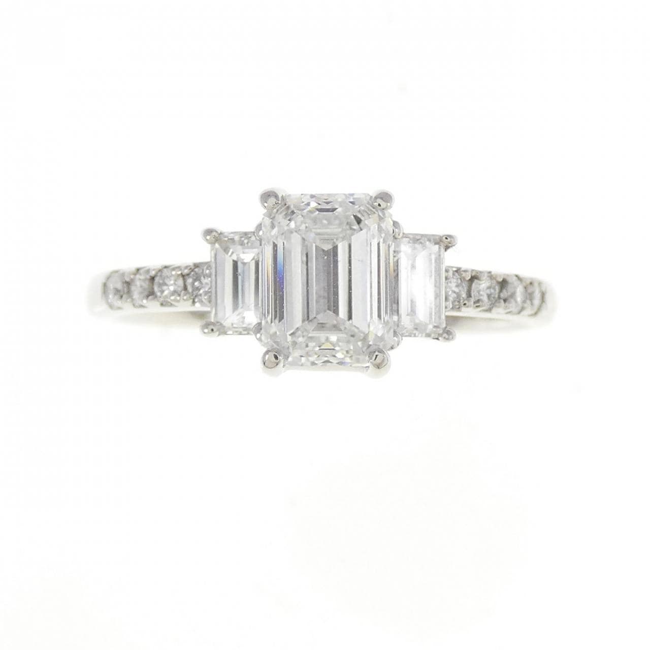 PT ダイヤモンド リング 1.014CT D SI1 エメラルドカット