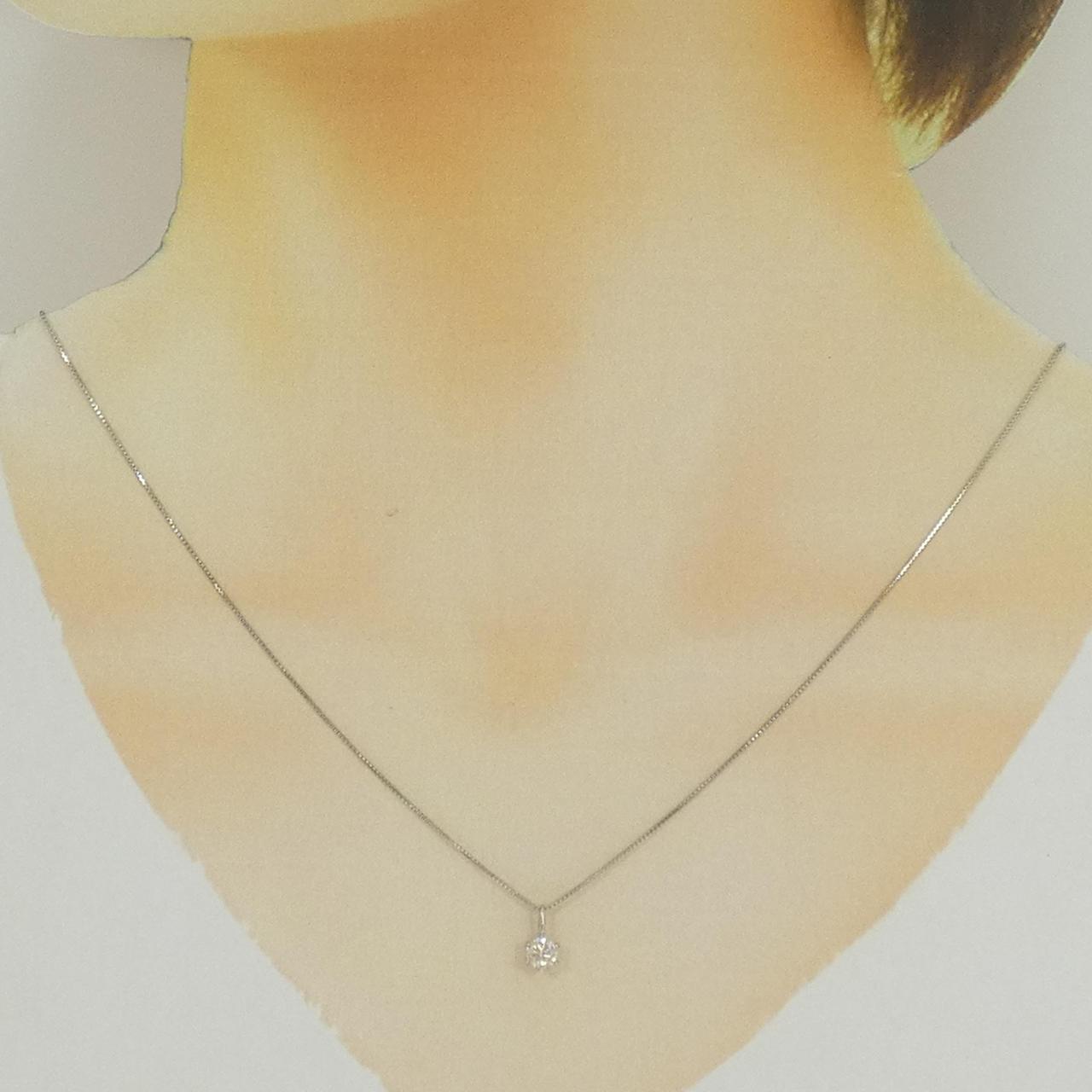 PT900/PT850 ソリティア ダイヤモンド ネックレス 0.30CT