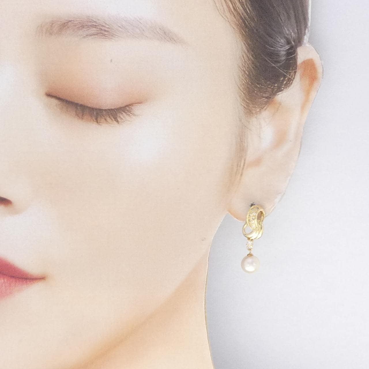 K18YG アコヤパール ピアス 7.3mm