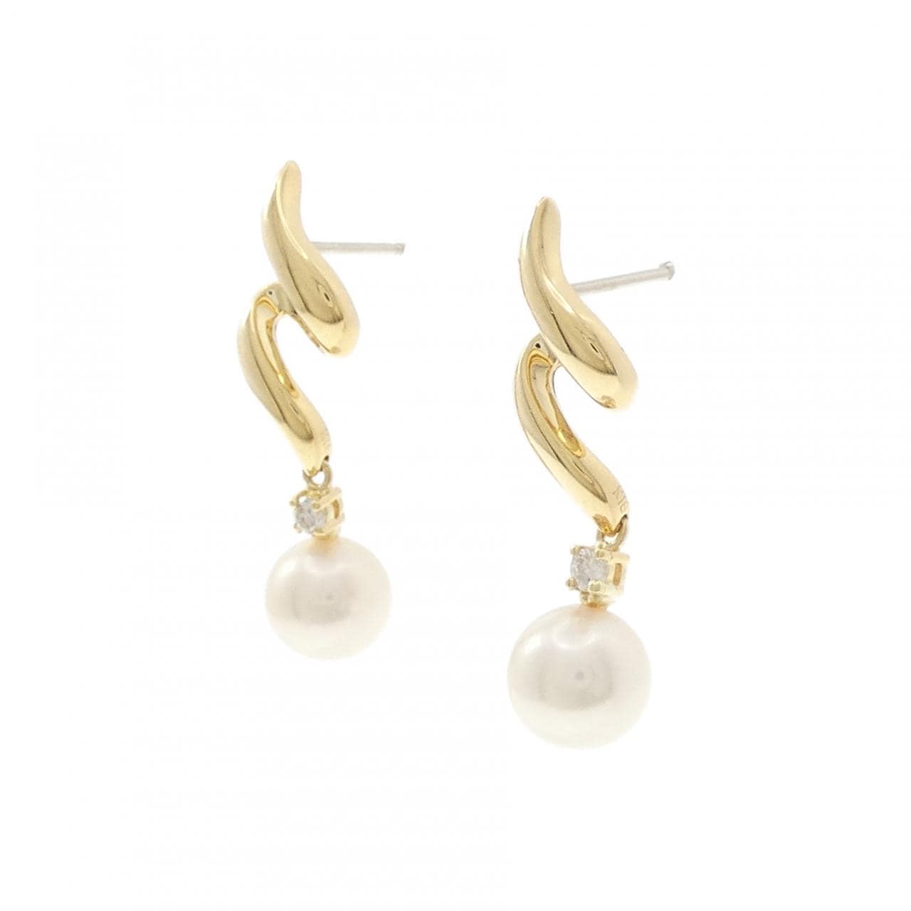 K18YG アコヤパール ピアス 7.8mm