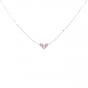 K18WG ハート サファイヤ ネックレス 0.13CT