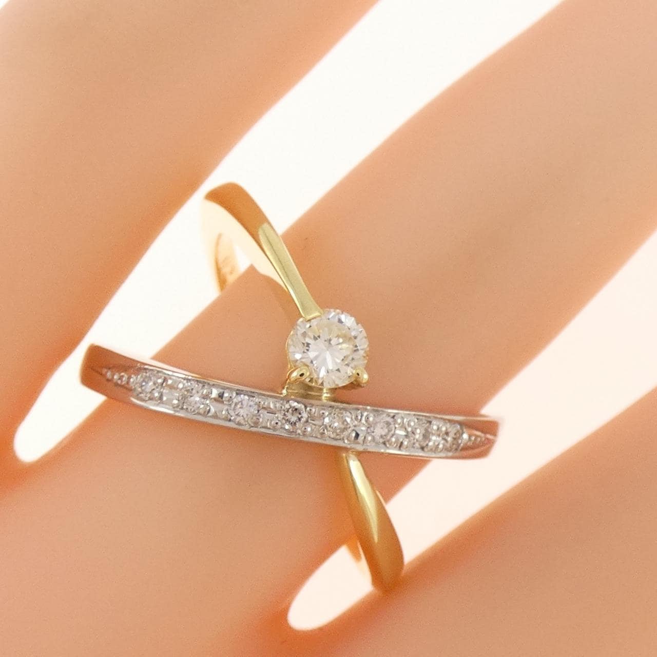 K18YG/PT900 ダイヤモンド リング 0.21CT