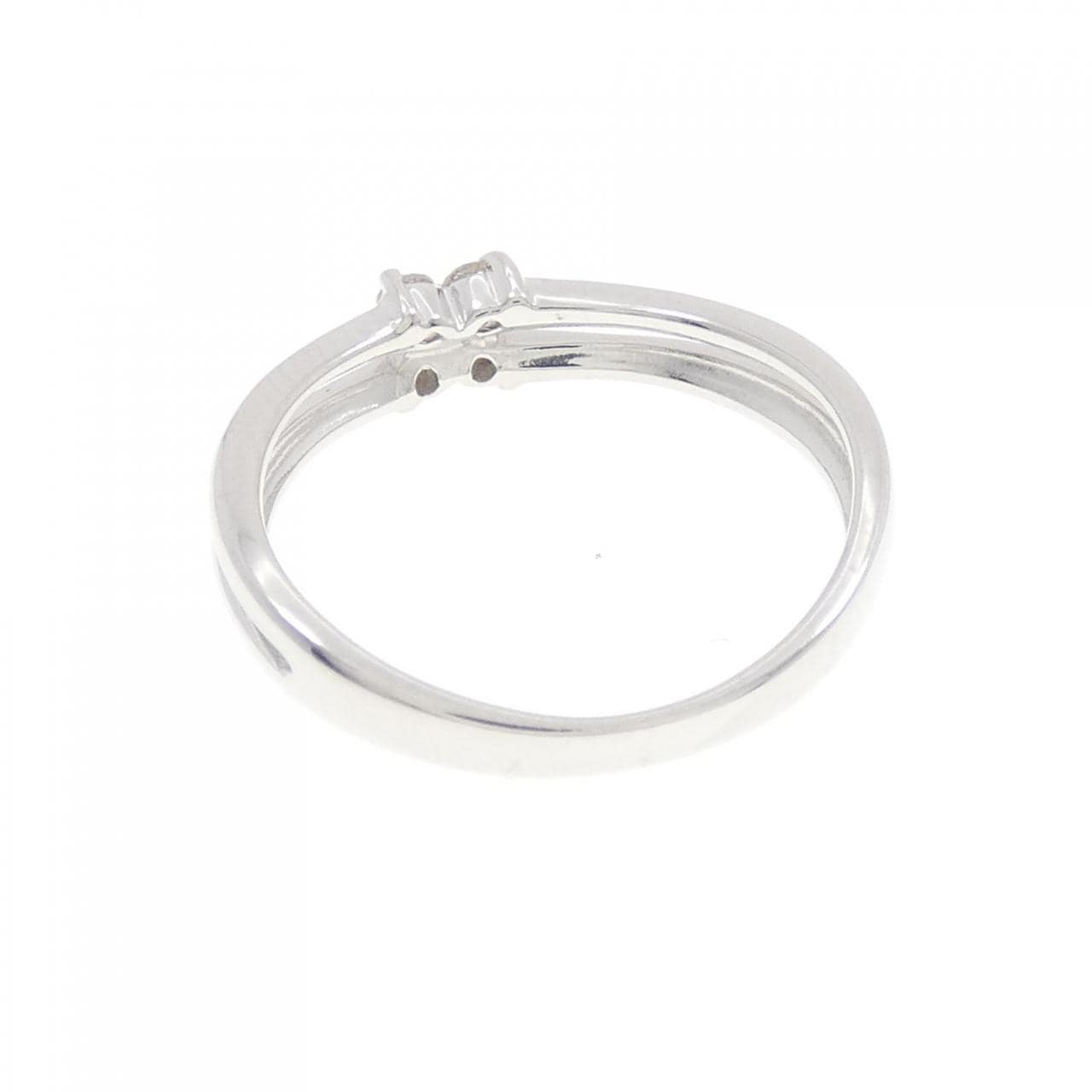 K18WG フラワー ダイヤモンド リング 0.08CT
