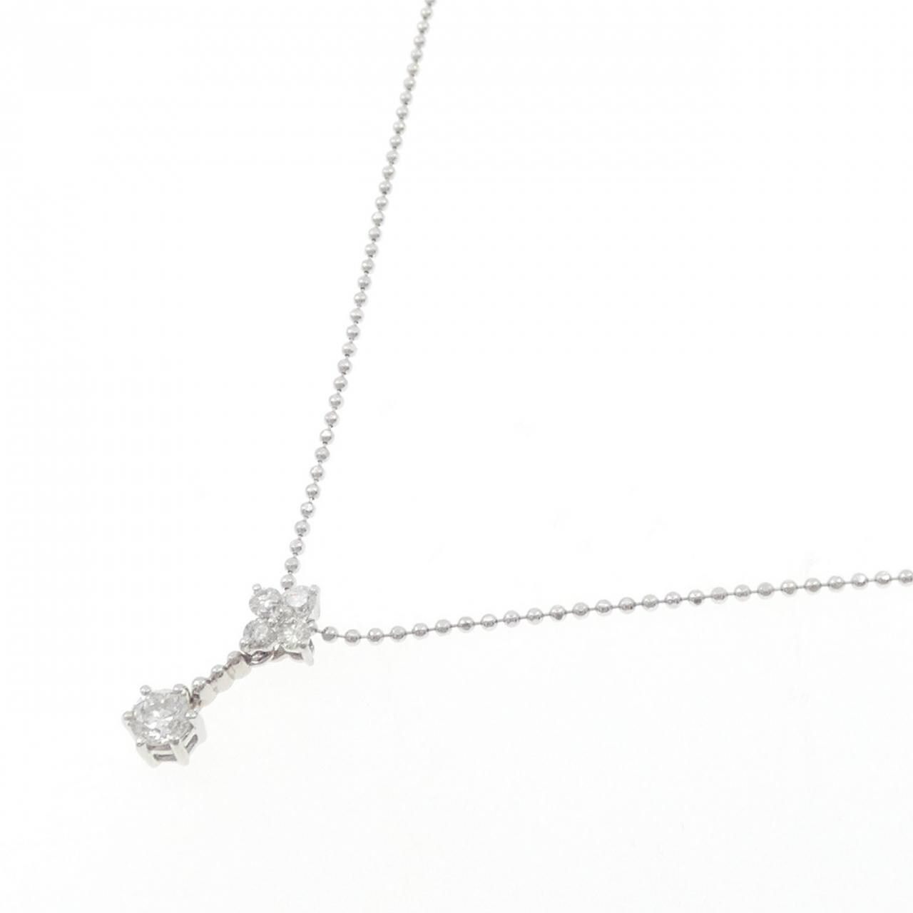 PT900/PT850 フラワー ダイヤモンド ネックレス 0.323CT