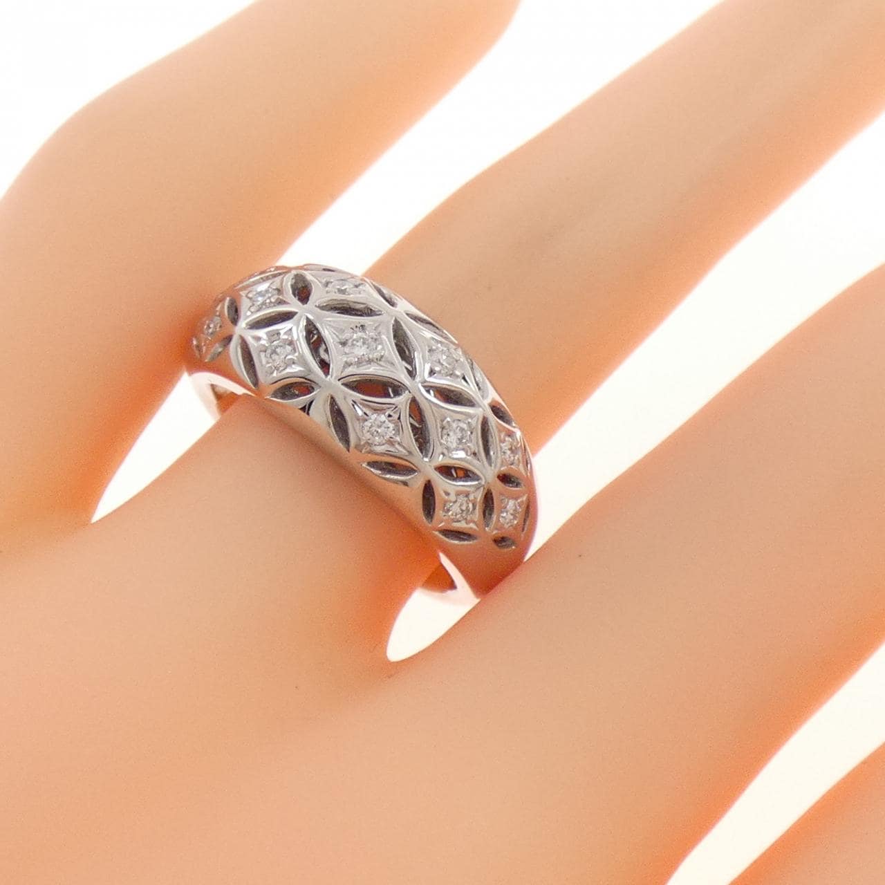 K18WG ダイヤモンド リング 0.15CT