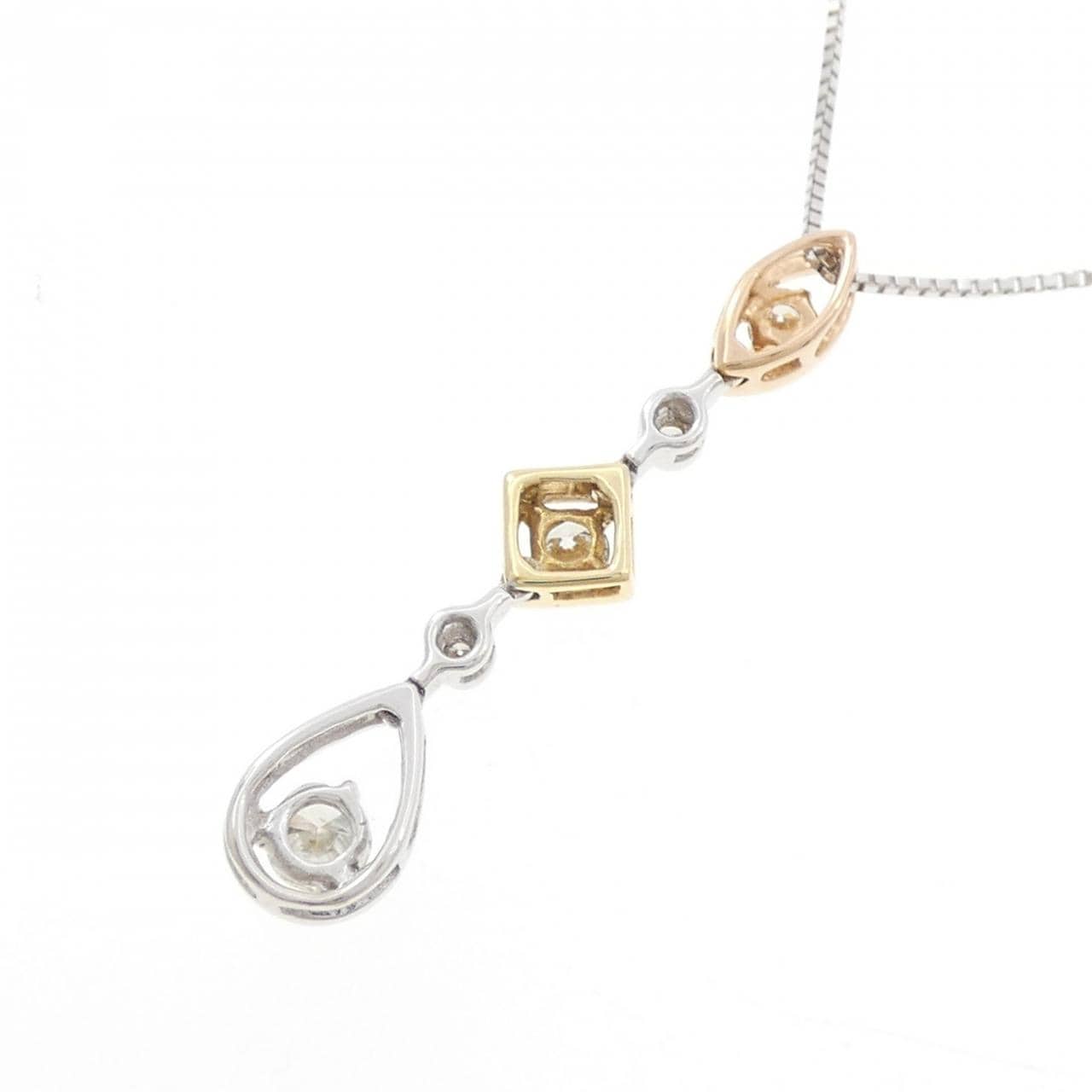 K18スリーカラー ダイヤモンド ネックレス 0.47CT