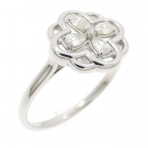 【新品】PT900 フラワー ダイヤモンド リング 0.23CT