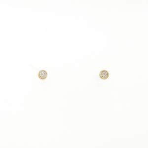 【新品】K18YG ソリティア ダイヤモンド ピアス 0.04CT