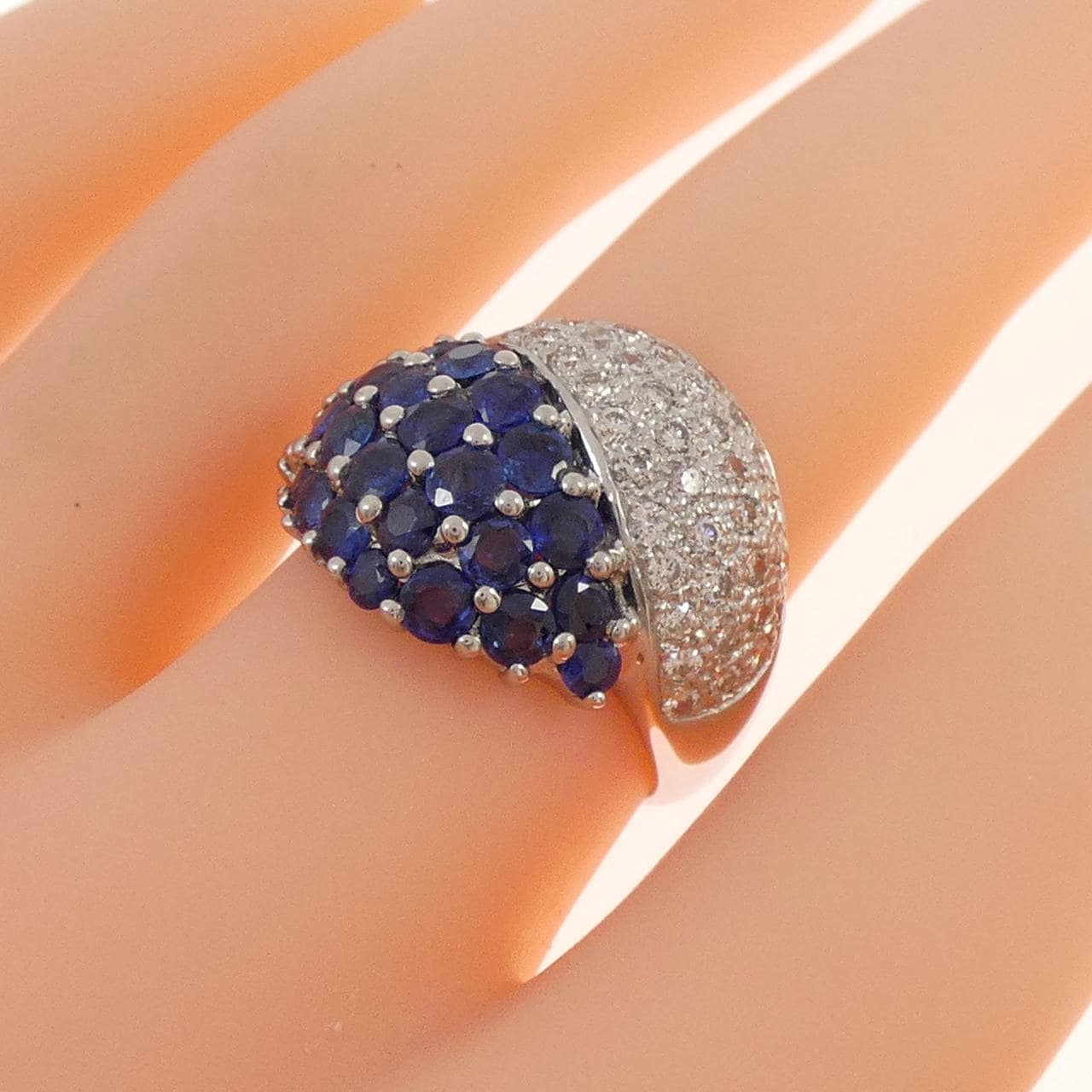 K18WG サファイヤ リング 3.07CT