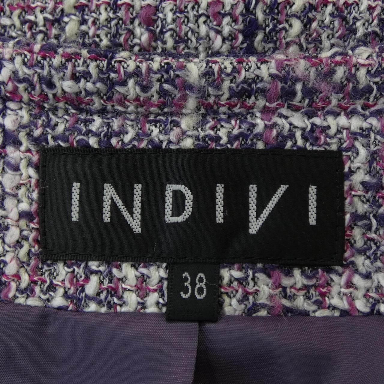 インディヴィ INDIVI ノーカラージャケット