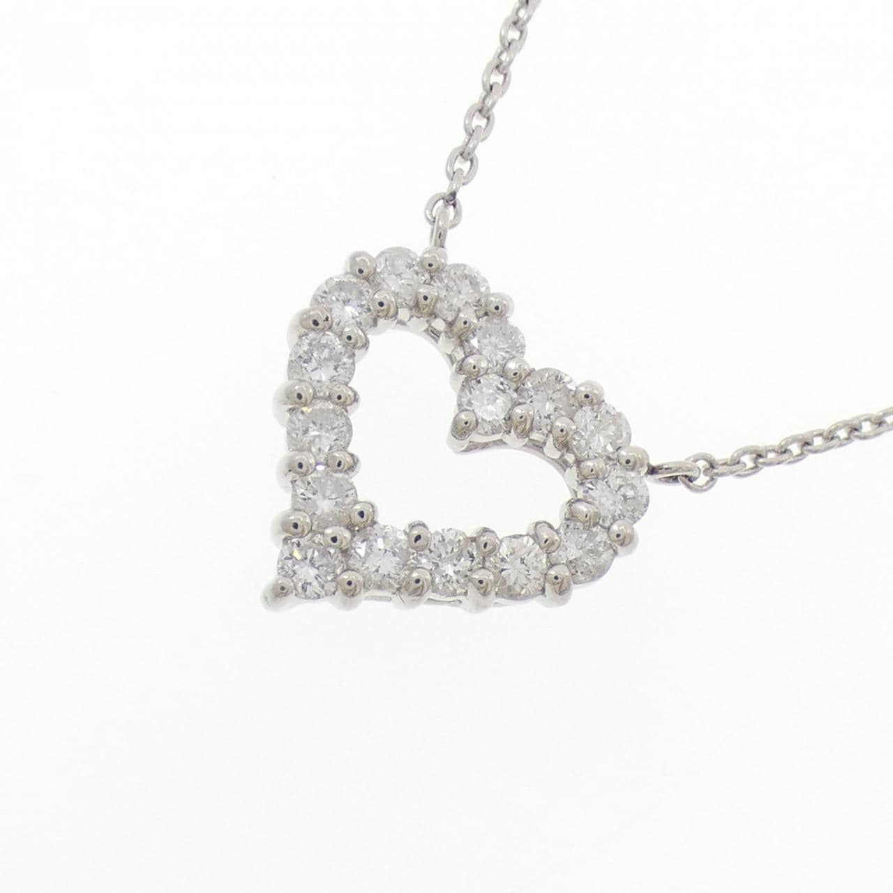 PT900/PT850 ハート ダイヤモンド ネックレス 0.50CT