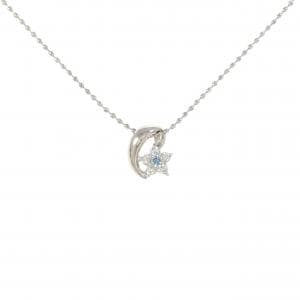 PT900/PT850 フラワー ダイヤモンド ネックレス 0.08CT