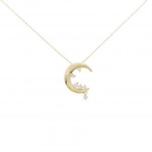 K18YG ムーン ダイヤモンド ネックレス 0.15CT