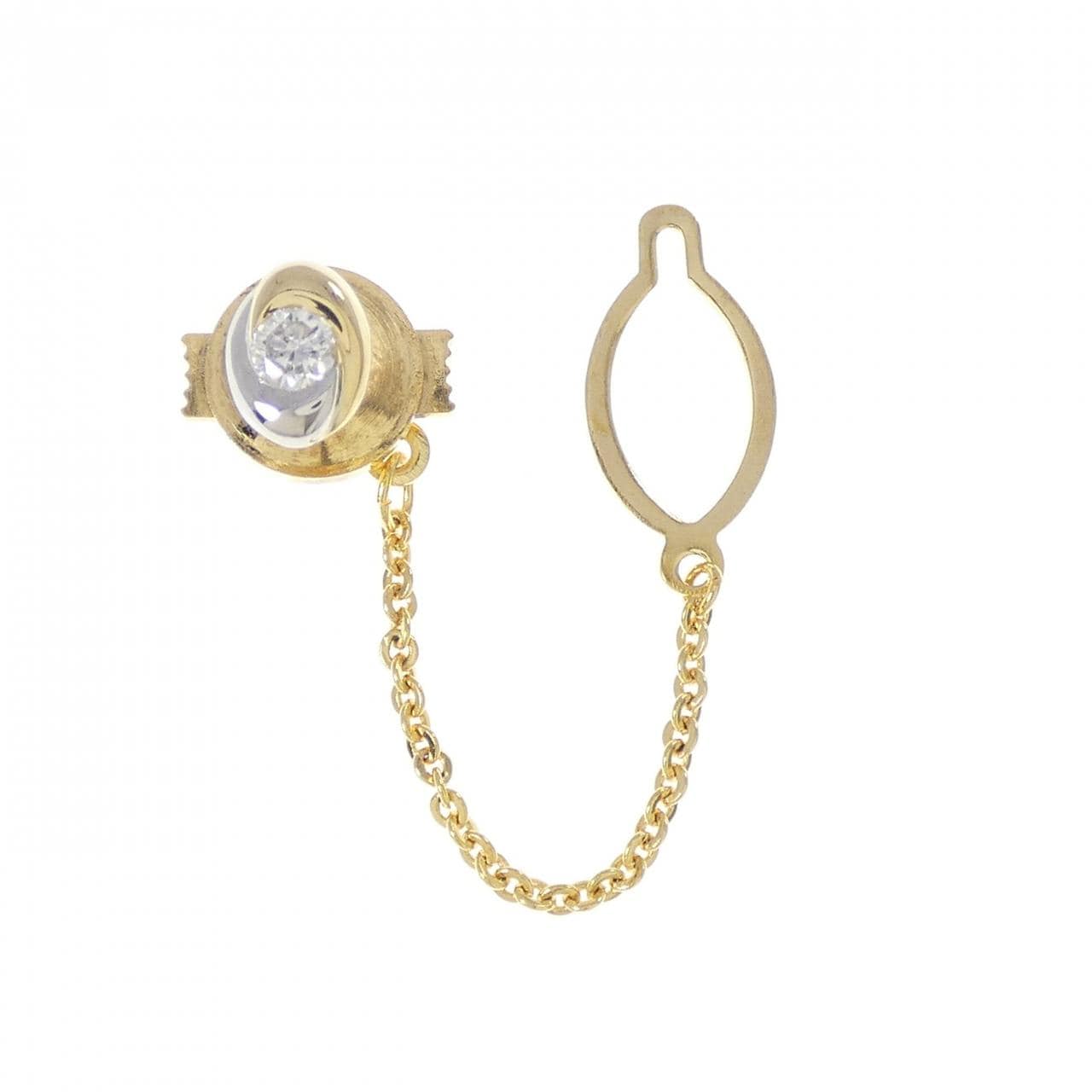 K18YG/PT950 ダイヤモンド タイタック 0.16CT