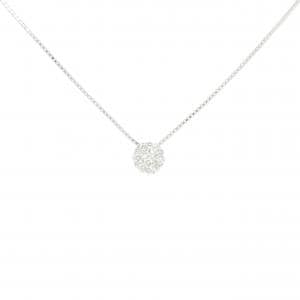 K18WG フラワー ダイヤモンド ネックレス 0.22CT