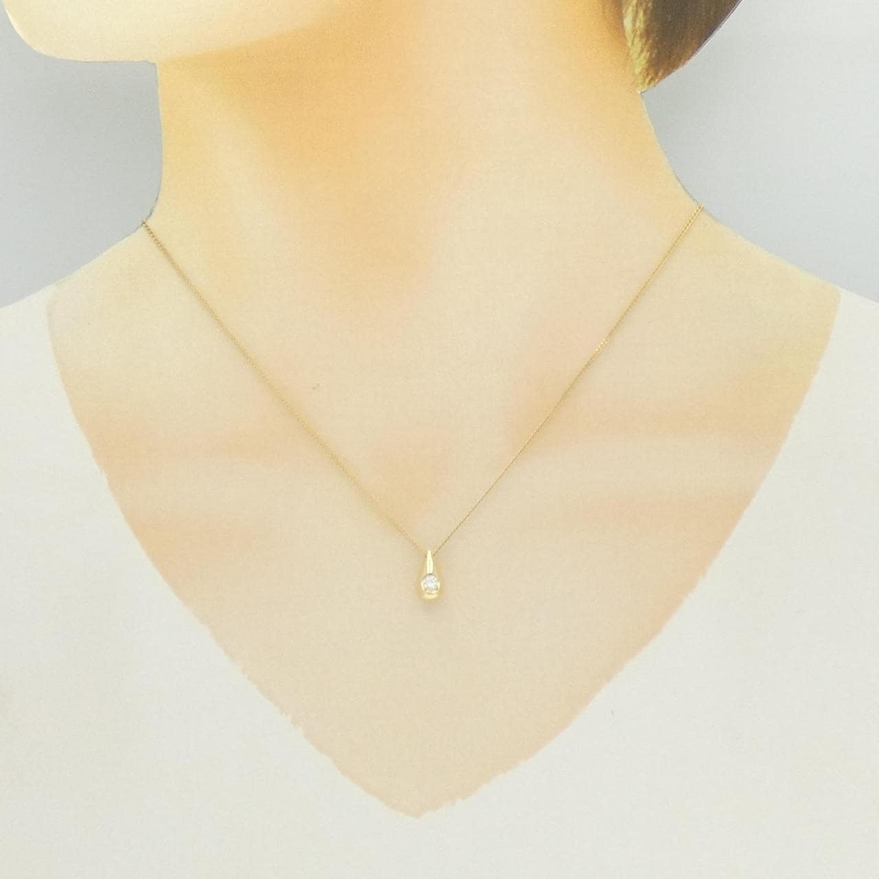 K18YG ダイヤモンド ネックレス 0.11CT