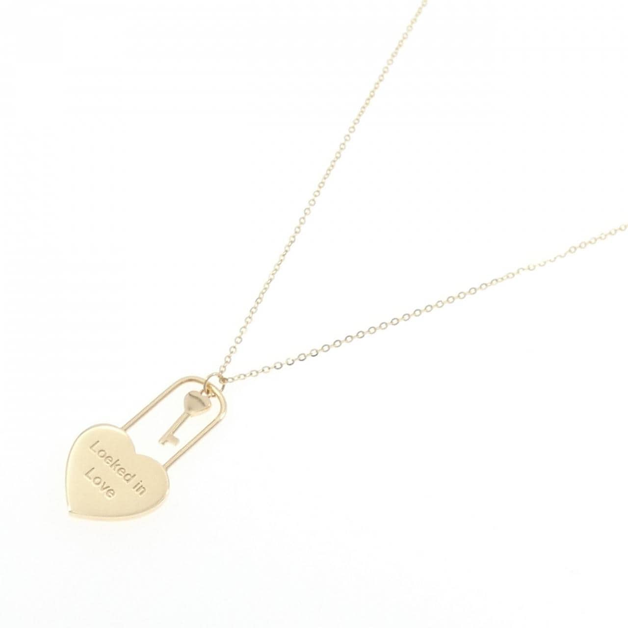 K18YG ハート×キー ネックレス