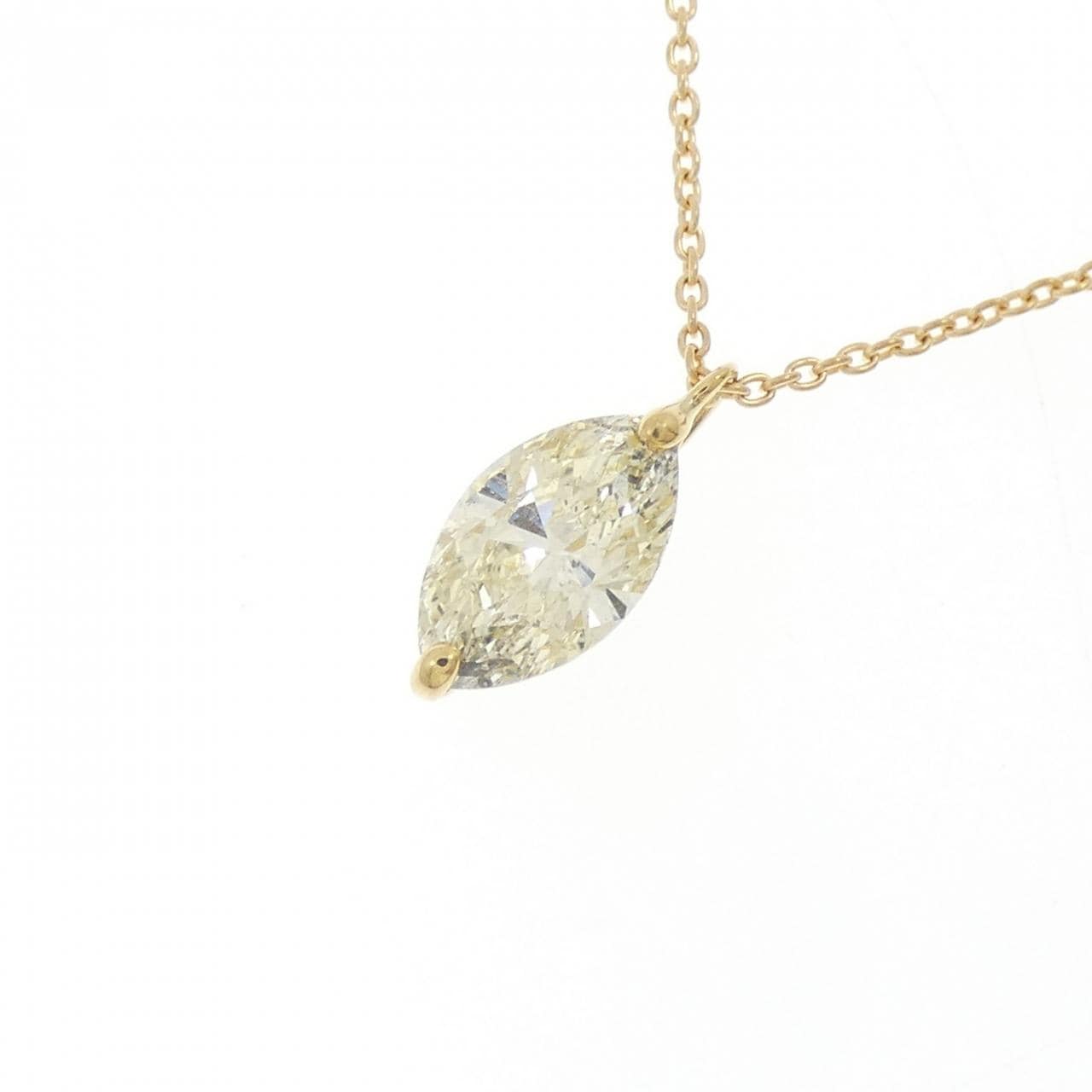 【リメイク】K18YG ダイヤモンド ネックレス 1.153CT VLY I1 マーキスカット
