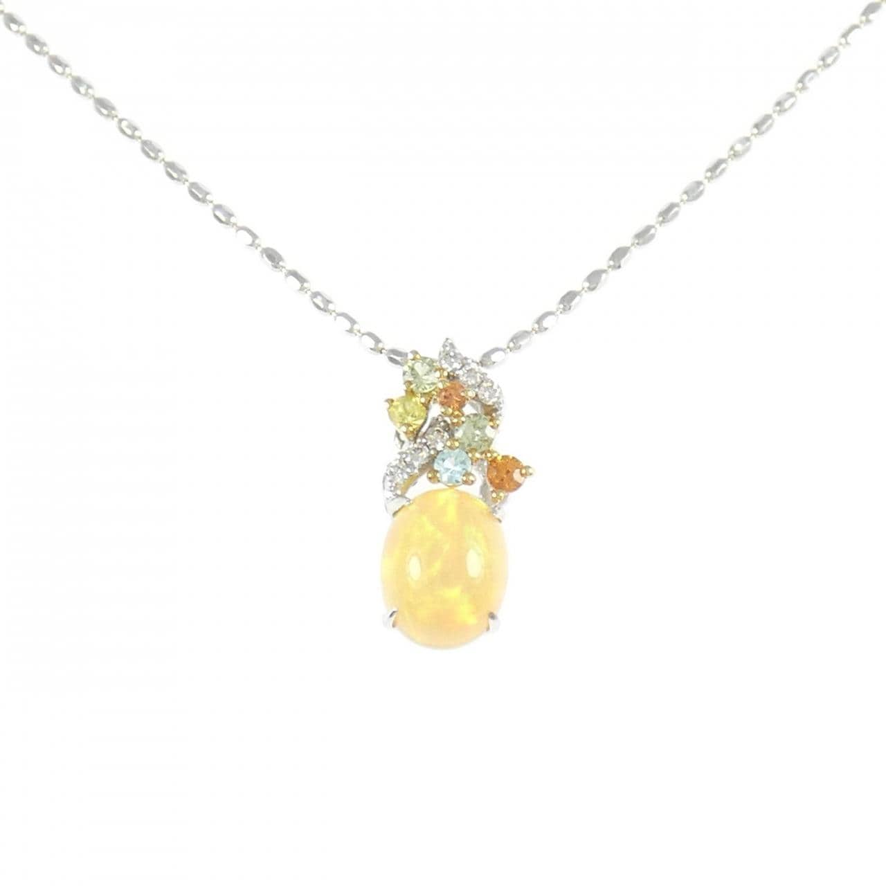 K18WG カラーストーン ネックレス