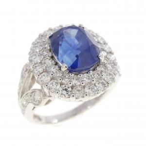750WG 非加熱 サファイヤ リング 4.24CT スリランカ産