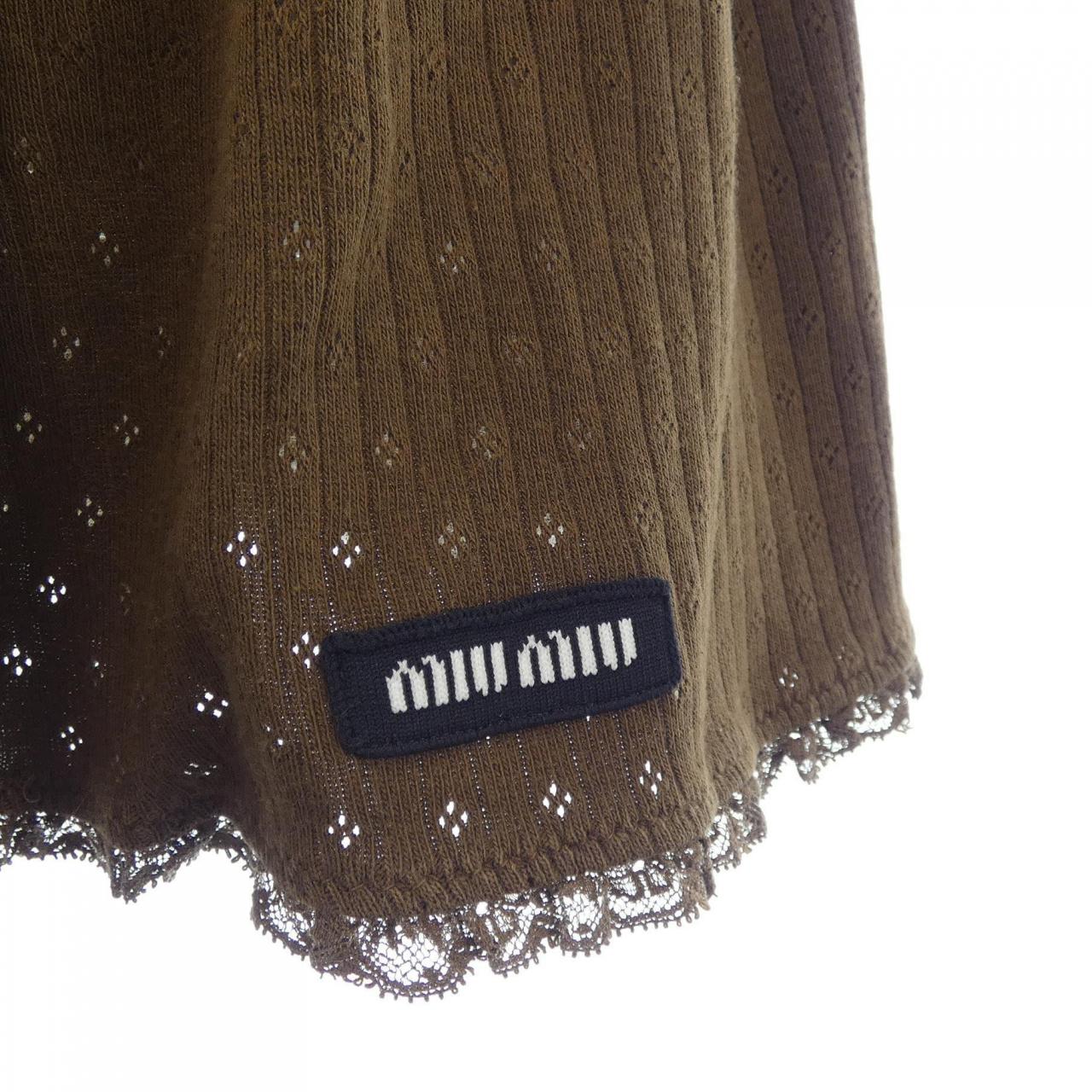 ミュウミュウ MIU MIU ガーメントダイ加工 コットンミニスカート MG2654 SOOO 19DF スカート