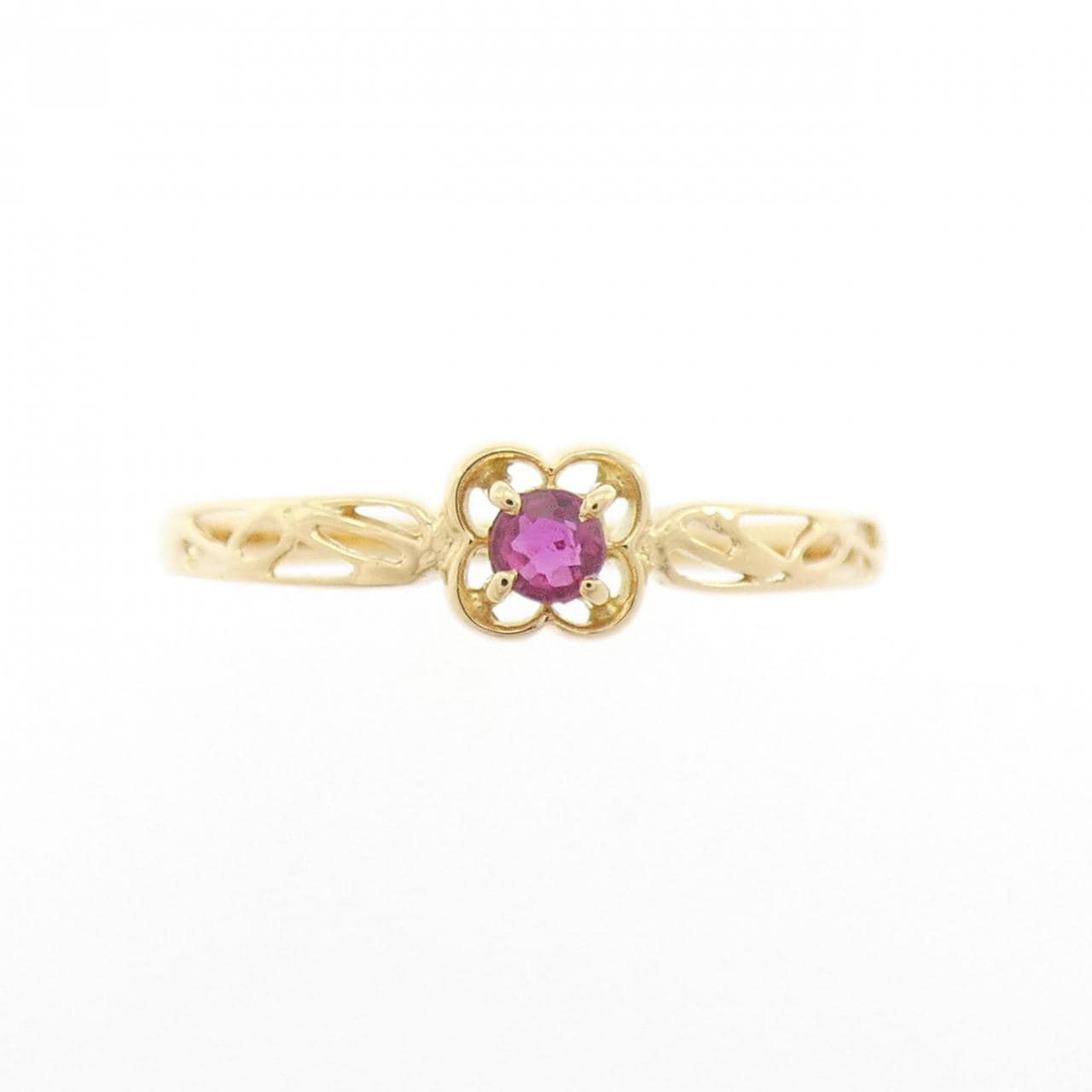 K18YG ルビー リング 0.084CT