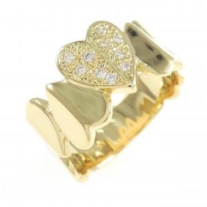 K18YG ハート ダイヤモンド リング 0.17CT