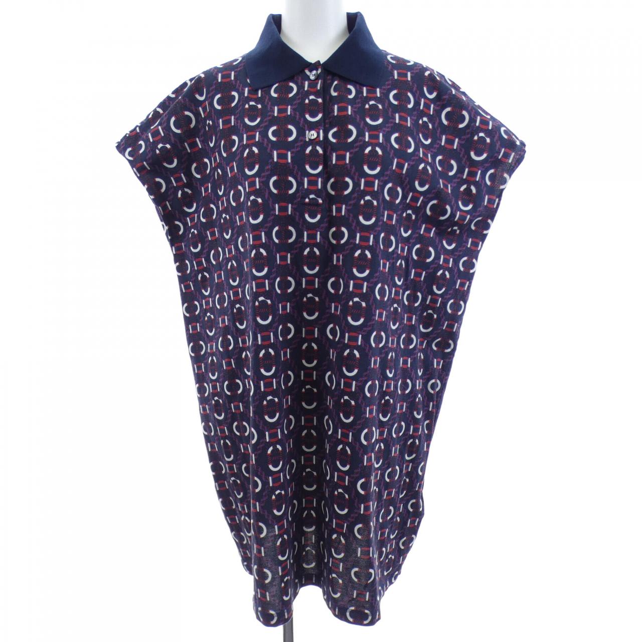 エルメス HERMES カノエ　CANOE 3E4512DB ポロ ドレス カットワンピース