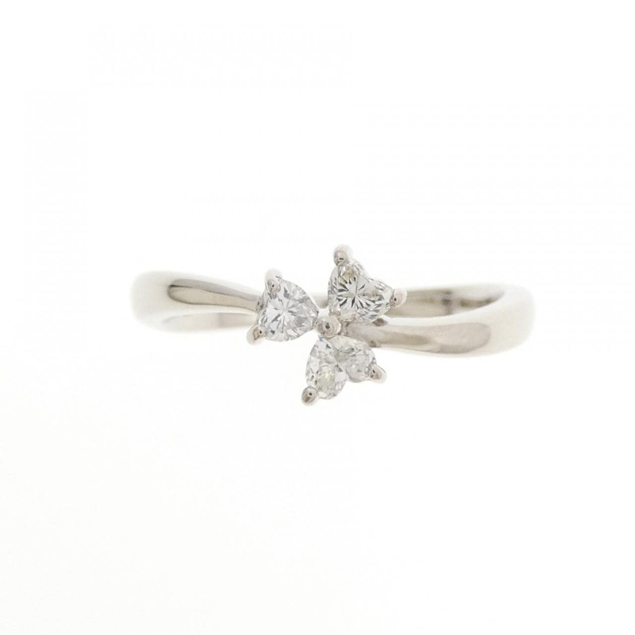 PT900 フラワー×ハート イヤモンド リング 0.20CT