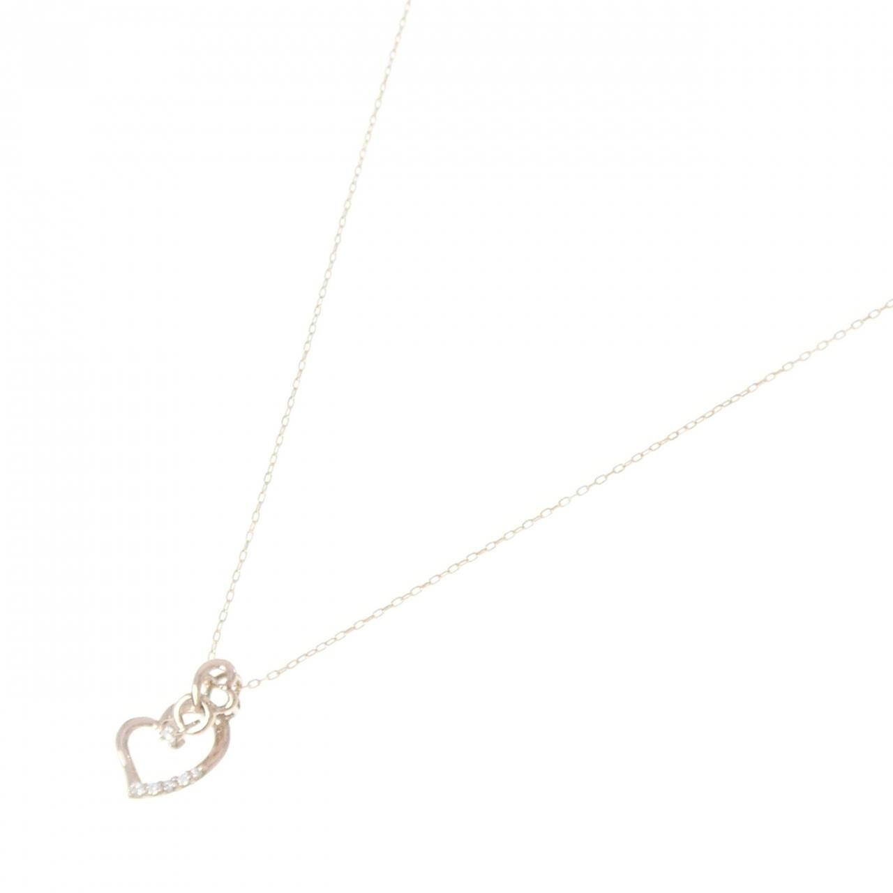 K10PG ハート ダイヤモンド ネックレス 0.06CT