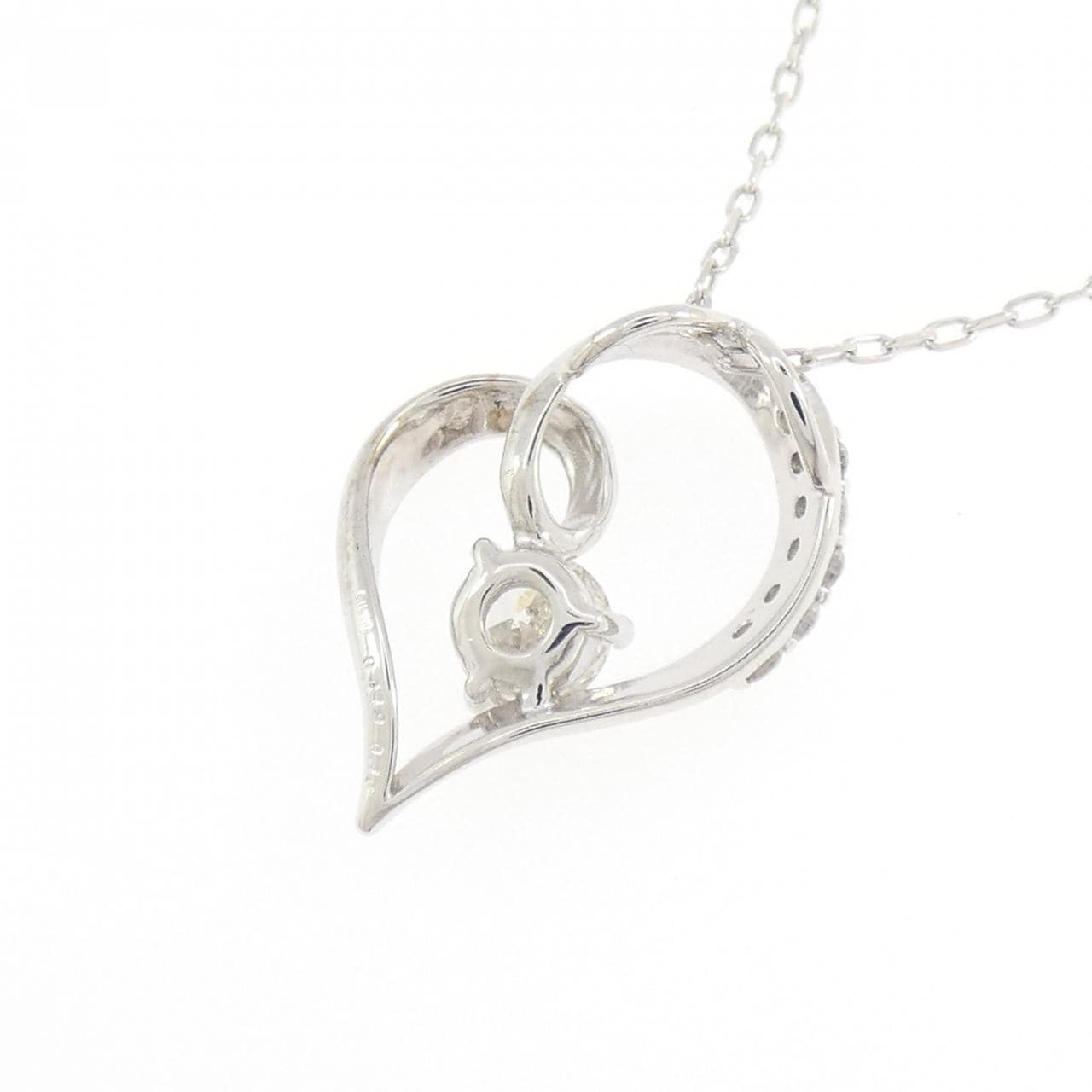 K18WG ハート ダイヤモンド ネックレス 0.449CT