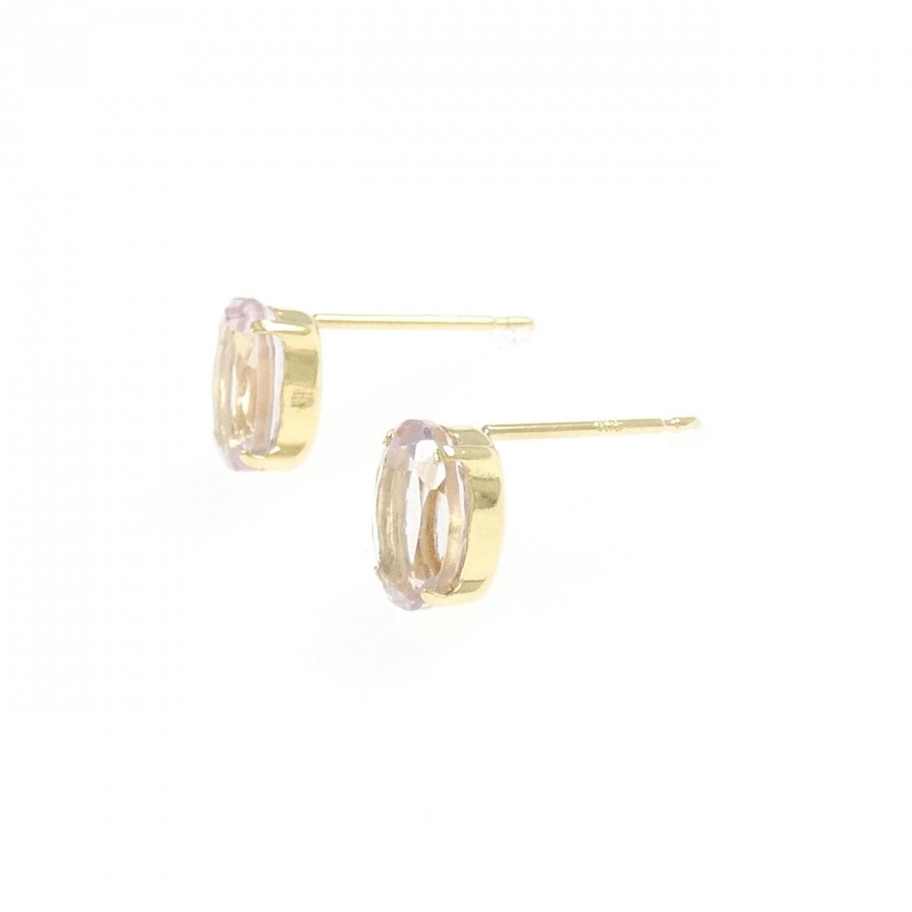 K18YG モルガナイト ピアス 1.73CT