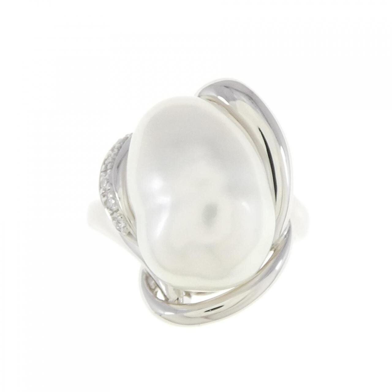 PT White Butterfly Pearl ring