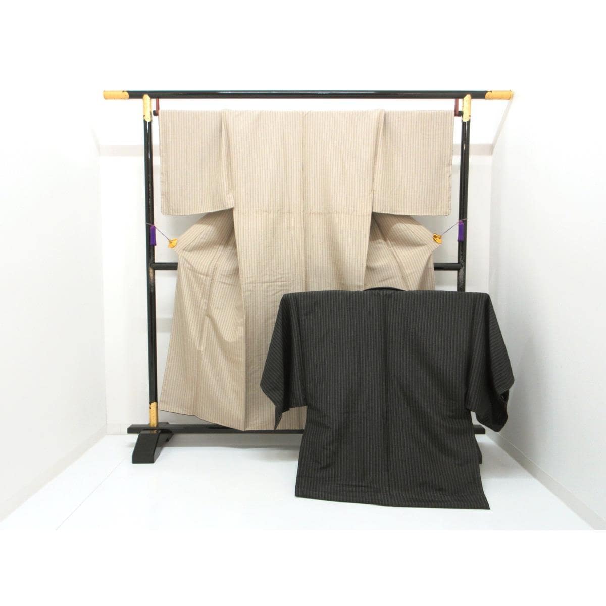 【未使用品】男物　化繊　きもの・羽織　２点セット