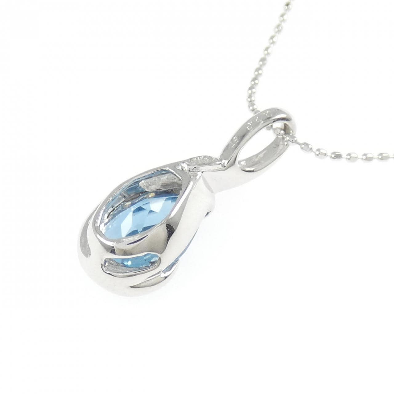 K18WG ブルートパーズ ネックレス