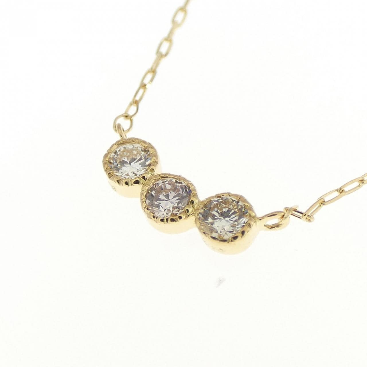 [BRAND NEW] K18YG Diamond necklace 0.10CT