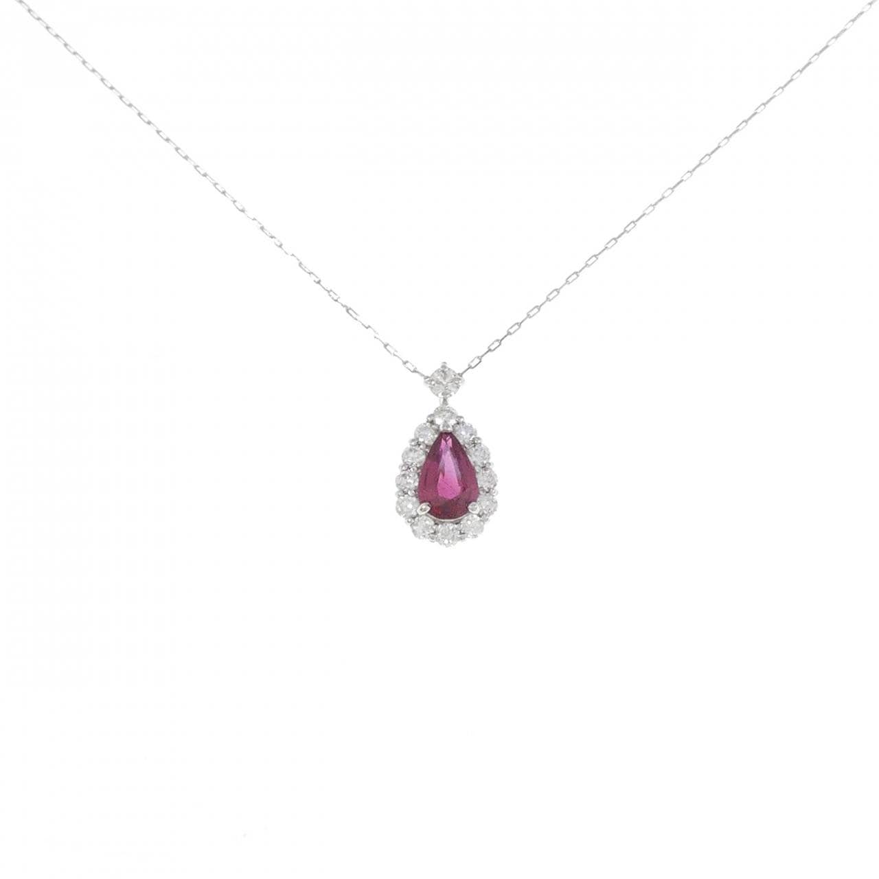 【新品】PT900/PT850 ルビー ネックレス 0.38CT