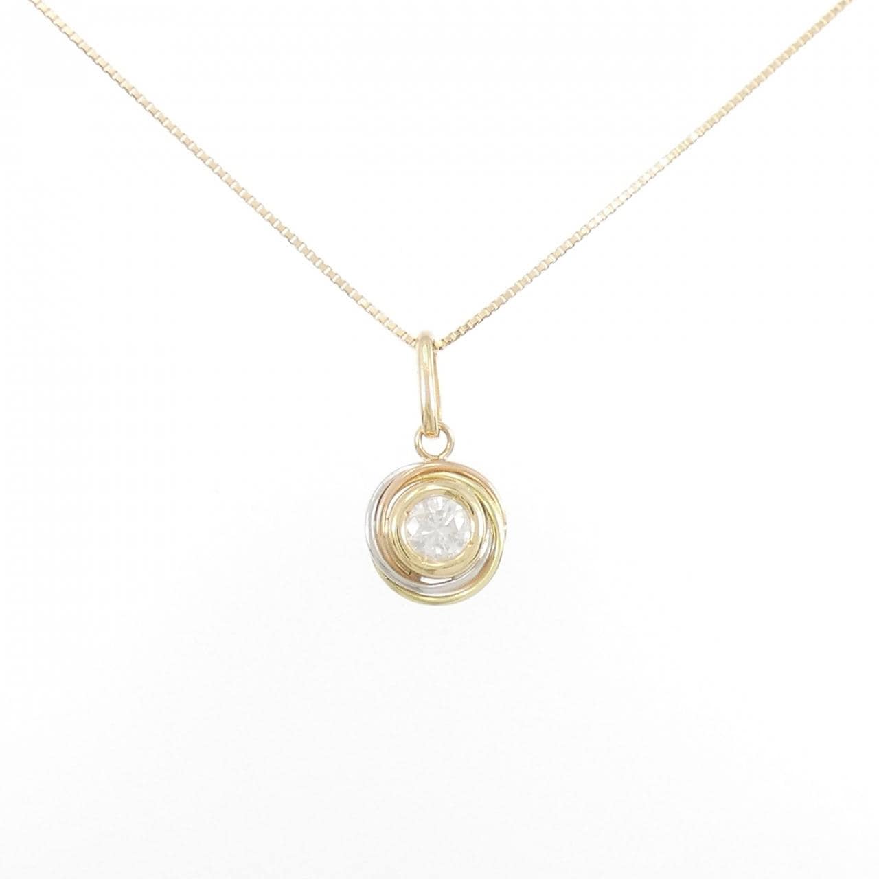 K18YG/PT900 ダイヤモンド ネックレス 0.30CT