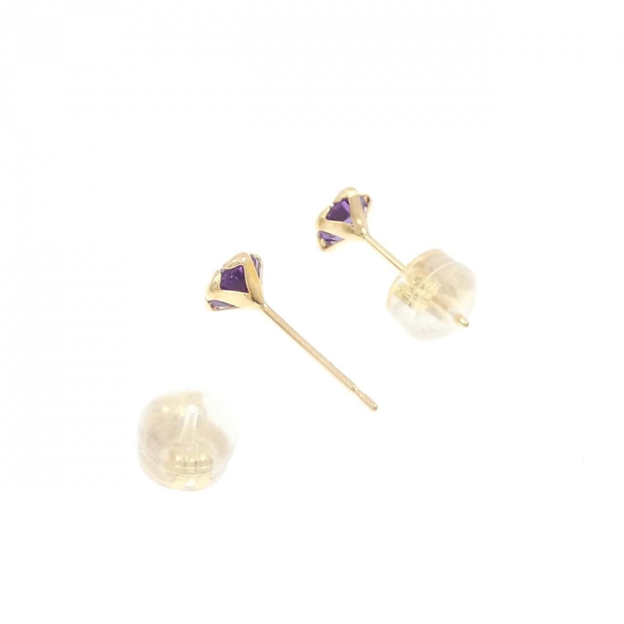 [新品] K18YG 紫水晶耳环