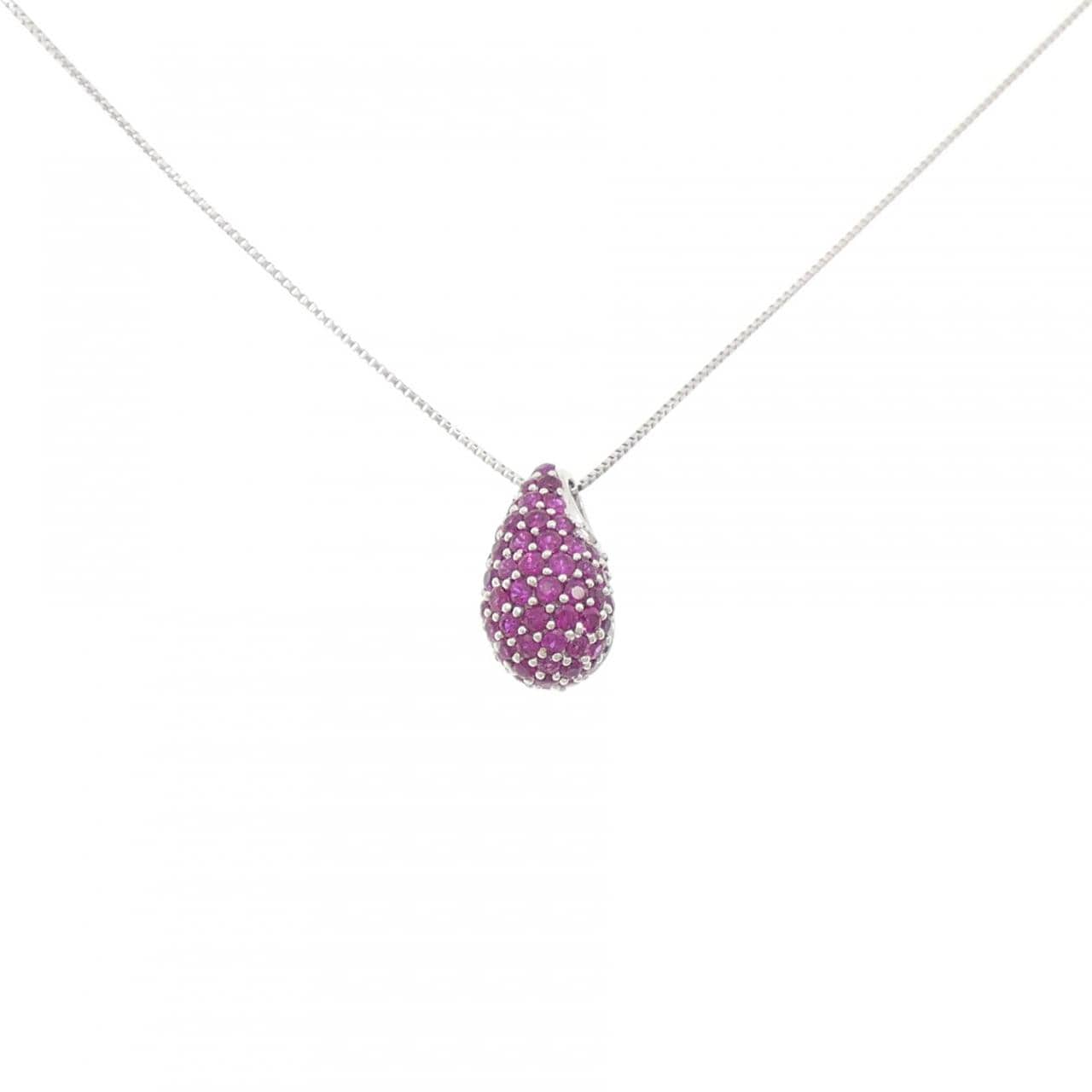 K18WG ルビー ネックレス 0.80CT