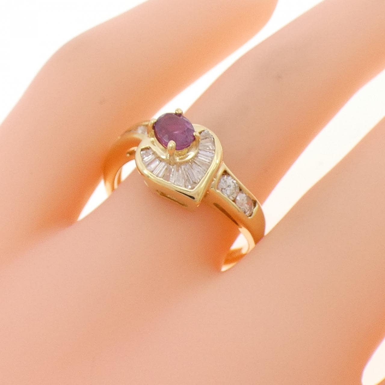 K18YG ルビー リング 0.44CT