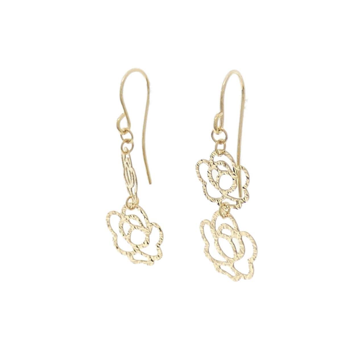 K18YG ローズ ピアス