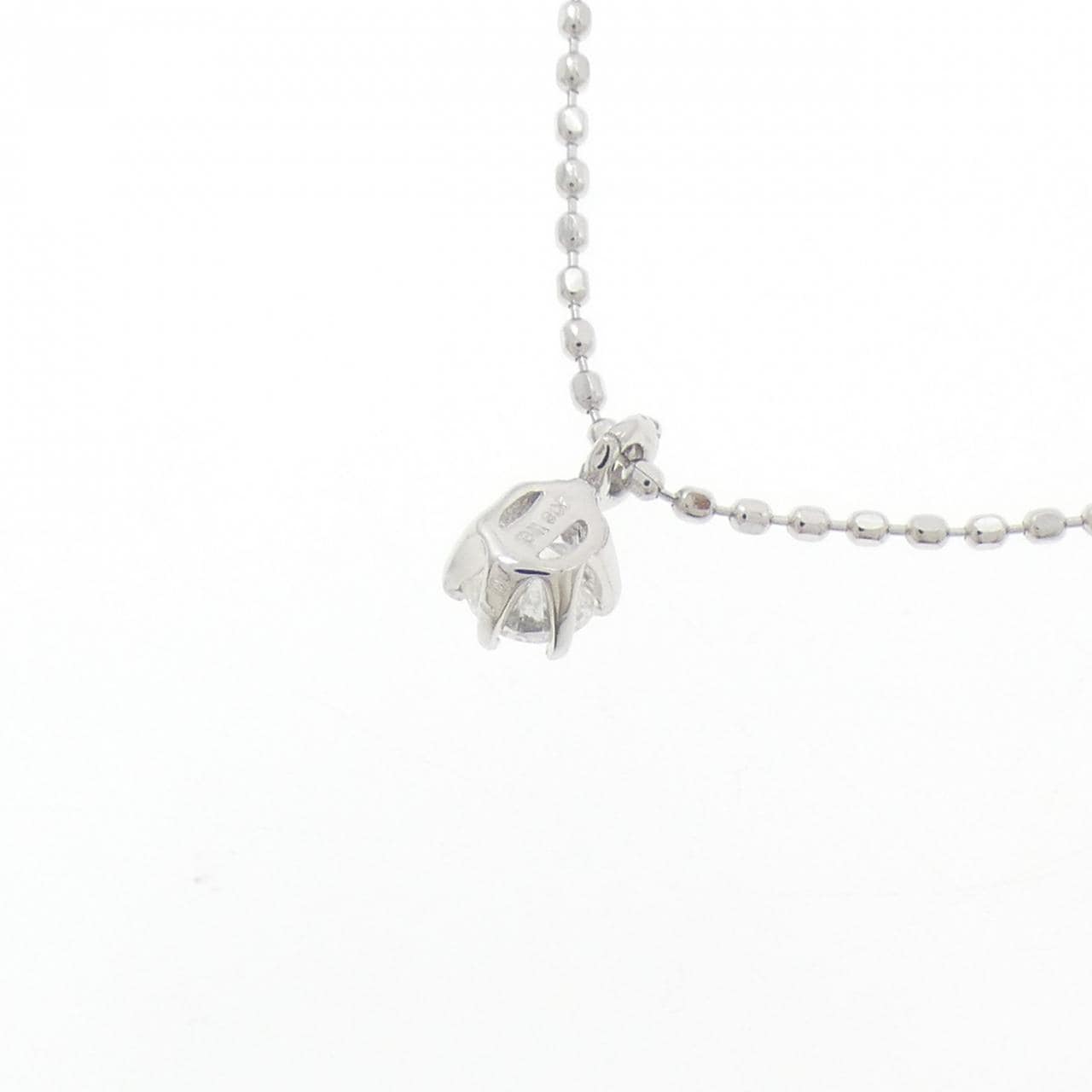 K18WG单钻钻石项链 0.1CT
